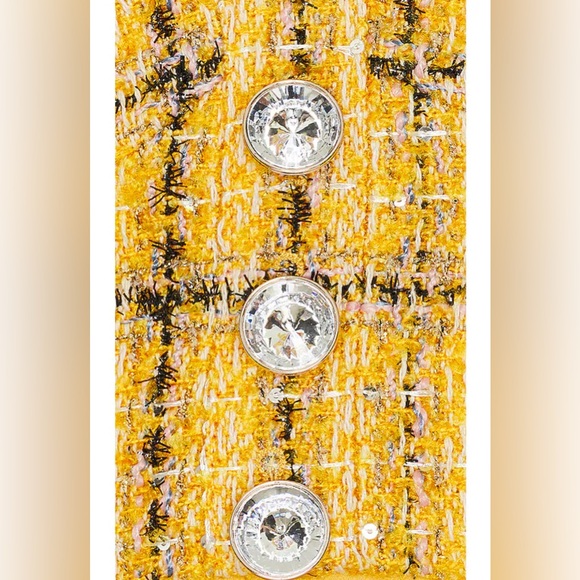 New NWT ASSIGNMENT Cady Top in Yellow tube top tweed crop strapless revolve - Picture 3 of 8